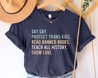 Koszulka Say Gay, koszulka Protect Trans Kids, koszulka Read Banned Books, koszulka Human Rights, koszulka Teacher Pride, koszulka LGBT Rights, koszulka Trans Pride
