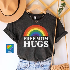 Free Mom Hugs Pride Shirt,Pride Mom Shirt,Rainbow Pride Tee,Gay Pride T-Shirt,LGBTQ Proud Parent Shirt,Pride Month Tee,LGBT Ally Shirt