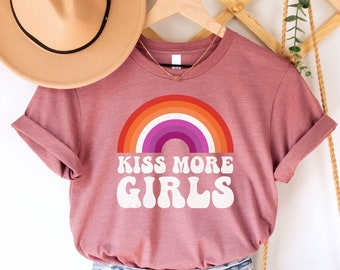 Lesbische Pride Shirt, Lesbische Shirt, Kuss mehr Mädchen Shirt, Sapphic Shirt, Gay Pride T-Shirt, Pride Shirt Frauen,