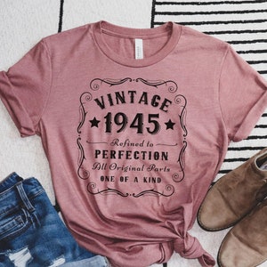 80er Geburtstag Geschenk, Vintage 1945 Shirt, 80er Geburtstag Shirt, Geschenk für 80.Geburtstag, Geschenk für Frauen, Geschenk für Männer, Bday Shirt