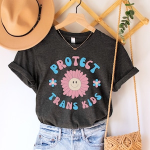 Protect Trans Kids Shirt,Trans Rights Shirt,Protect Trans Youth,Protect Trans Kids T Shirt,LGBTQ Pride Tee,Pride Retro Flower Shirt
