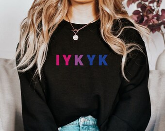 Subtle Bi Pride Sweatshirt, Bisexual Shirt, Discreet Pride, Subtle Pride Shirt, Bi Pride Clothing, Queer Owned, Bi IYKYK, Bi Pride Flag