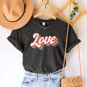 Retro Pride Shirt, LGBTQ Shirt, Pride Month Parade Shirt,Love Is Love Shirt,Gay Pride Shirt, LGBT Rights Shirt,LGBT Love Shirt,Lesbian Tee