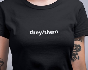 They Them Their Gender Pronouns T-shirt LGBTQ Bisexual Pride - Etsy