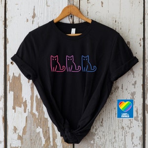 Bi Pride T-shirt, Subtle Bi Pride, Bisexual Shirt, Pride Cat, Bisexual Pride, LGBTQ Pride Shirt, Subtle Pride Shirt, Queer Owned Shops