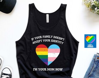 Pride Ally Tank Top, Mom Pride Shirt, Pride Mama Bear, I'm Your Mom Now, Trans Pride, LGBTQ Ally Tank, LGBT Owned Shop, Pride Heart Shirt