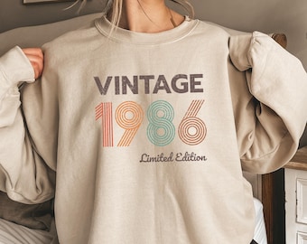Vintage 1986 Sweatshirt, Geschenk zum 40. Geburtstag, 40. Geburtstag Shirt, Vintage Kleidung, 40.Geburtstagsgeschenk für Frauen, 40.Geburtstagsgeschenk Männer