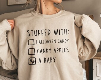 Halloween Pregnancy Announcement Sweatshirt, Halloween Pregnant Shirt, Halloween Maternity Sweatshirt, Funny Pregnancy, Mom To Be Sweatshirt