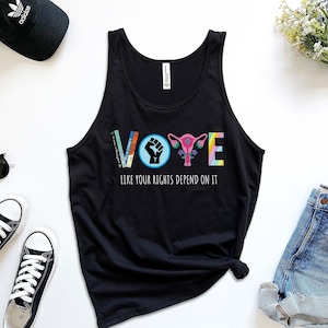 Stemtanktop, feministische tanktop, shirt verboden boeken, tanktop reproductieve rechten, BLM-tank, shirt politiek activisme, verkiezingsshirt, holebi-tanktop