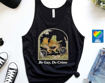 Soyez Gay Do Crime débardeur, grenouille et crapaud Pride débardeur, chemise grenouille drôle, chemise Cottagecore LGBT, Gay Pride, débardeur lesbienne, débardeur LGBTQ, cadeau Gay