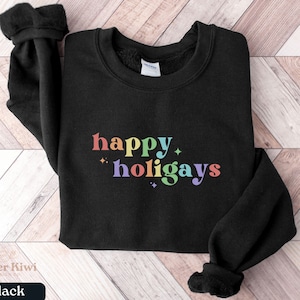 Pride Christmas Sweatshirt,Rainbow Christmas Sweater,LGBTQ Christmas Gift,Gay Christmas Sweater,Happy Holidays Sweatshirt,Lesbian Christmas