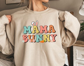 Mama Bunny Sweatshirt, Ostern Mom Shirt, Ostern Schwangerschaftansage, Mama zu sein Sweatshirt, süßes Häschen Ostern Shirt für Mama