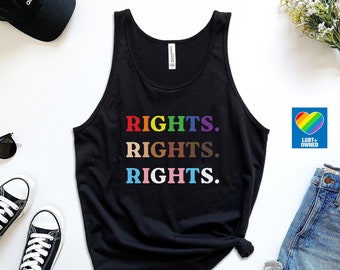 Camiseta de derechos, camiseta sin mangas de igualdad, camiseta sin mangas de aliado LGBTQ, camiseta sin mangas LGBT, camiseta sin mangas de justicia social, camiseta de activista BLM, tienda propiedad de queer
