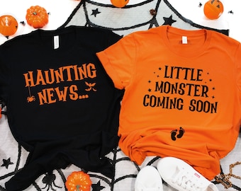 Halloween Pregnancy Announcement Shirt, Funny Pregnancy Shirt Couple, Halloween Maternity Shirt, Halloween Baby Announcement,Mom To Be Shirt