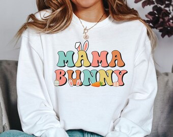 Mama Bunny Sweatshirt, Ostern Mom Shirt, Ostern Schwangerschaftansage, Mama zu sein Sweatshirt, süßes Häschen Ostern Shirt für Mama
