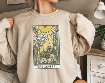 Frog And Toad Sweatshirt,The Lovers Tarot Card,Cottagecore Pride Sweatshirt,LGBT Sweater,Gay Pride,Vintage Pride Shirt,Lesbian Sweatshirt