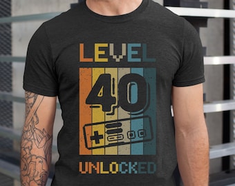 40th Birthday Gift for Men, Gamer Shirt, Vintage Gaming Tee, Gift for 40th Birthday, 40th Birthday Shirt Men, 40 Birthday Gift for Him