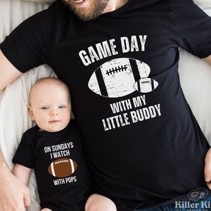Pops And Baby Matching Football Shirts,Football Dad Shirt,Fathers Day Gift,Father Son Daughter Outfit,New Grandpa Gift,Funny Pop Pop Gifts
