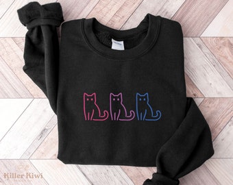 Subtle Bi Pride Sweatshirt, Bisexual Sweatshirt, Pride Cat, Bisexual Pride, LGBTQ Sweatshirt, Subtle Pride Merch, Queer Owned Shop,LGBT Gift