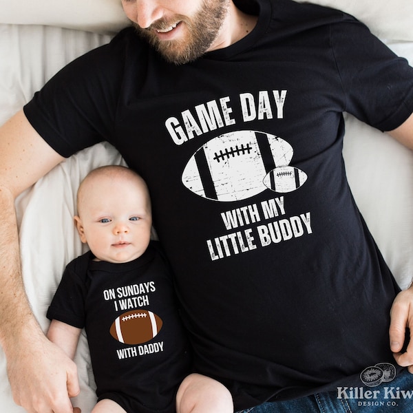 Dad And Baby Matching Football Shirts,Football Dad Shirt,Fathers Day Gift,Father Son Daughter Outfit,Gift For New Dad,Funny Gift For Husband