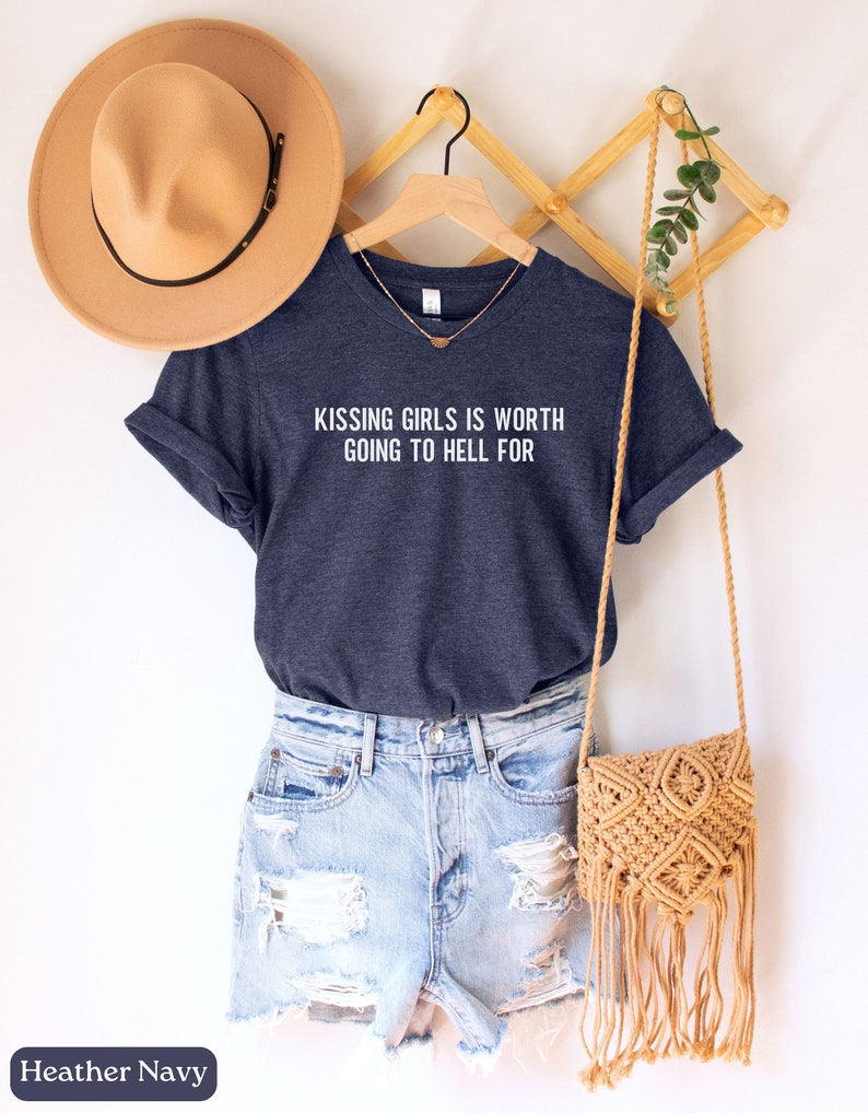 LGBTQ Shirt,Lesbian Shirt,Kiss More Girls,Gay Pride Shirt,Lesbian Pride Shirt,Lesbian Clothing,Queer Girls Tee,Pride Shirt Women,Lesbian Tee image 3