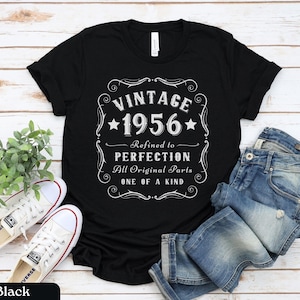 70th Birthday Gift, Vintage 1956 Shirt, 70th Birthday Shirt, Gift for 70th Birthday, 70th Birthday Gift for Women, Gift for Men, Bday Shirt Black