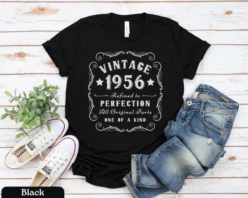 70th Birthday Gift, Vintage 1956 Shirt, 70th Birthday Shirt, Gift for 70th Birthday, 70th Birthday Gift for Women, Gift for Men, Bday Shirt Black