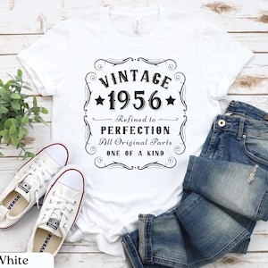 70th Birthday Gift, Vintage 1956 Shirt, 70th Birthday Shirt, Gift for 70th Birthday, 70th Birthday Gift for Women, Gift for Men, Bday Shirt White
