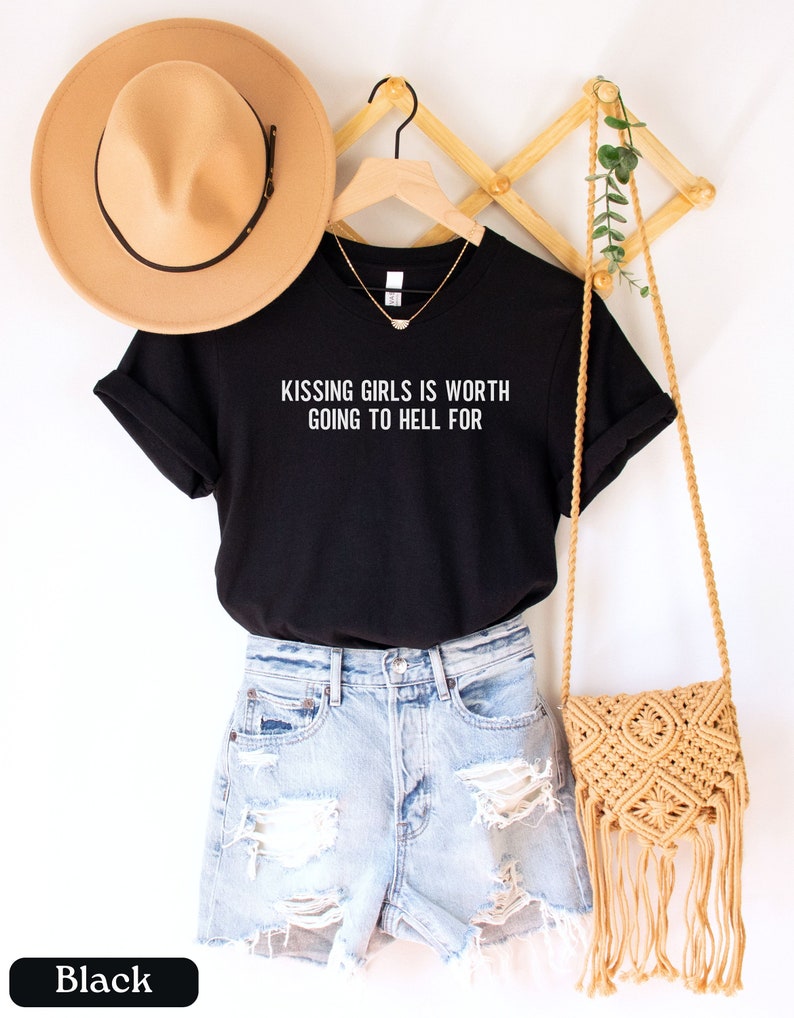 LGBTQ Shirt,Lesbian Shirt,Kiss More Girls,Gay Pride Shirt,Lesbian Pride Shirt,Lesbian Clothing,Queer Girls Tee,Pride Shirt Women,Lesbian Tee image 2