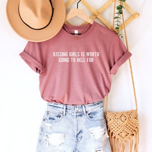 LGBTQ Shirt,Lesbian Shirt,Kiss More Girls,Gay Pride Shirt,Lesbian Pride Shirt,Lesbian Clothing,Queer Girls Tee,Pride Shirt Women,Lesbian Tee image 4