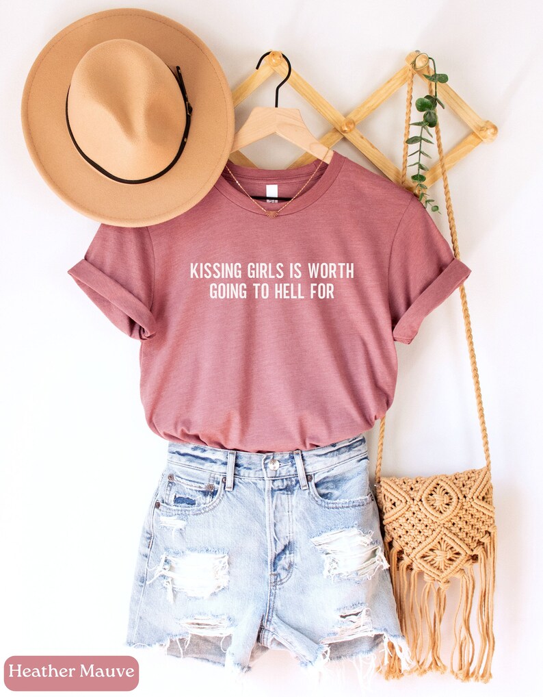 LGBTQ Shirt,Lesbian Shirt,Kiss More Girls,Gay Pride Shirt,Lesbian Pride Shirt,Lesbian Clothing,Queer Girls Tee,Pride Shirt Women,Lesbian Tee image 4