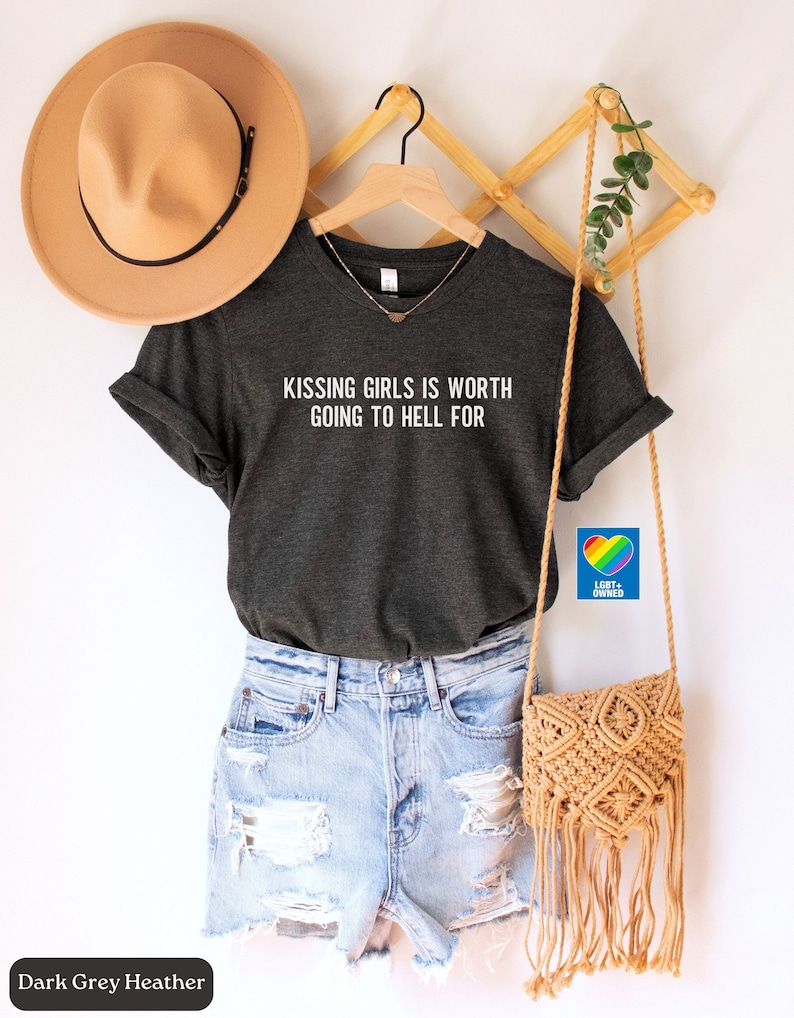LGBTQ Shirt,Lesbian Shirt,Kiss More Girls,Gay Pride Shirt,Lesbian Pride Shirt,Lesbian Clothing,Queer Girls Tee,Pride Shirt Women,Lesbian Tee image 1