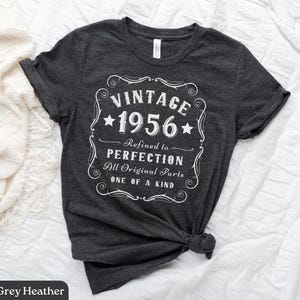 70th Birthday Gift, Vintage 1956 Shirt, 70th Birthday Shirt, Gift for 70th Birthday, 70th Birthday Gift for Women, Gift for Men, Bday Shirt Dark Grey Heather