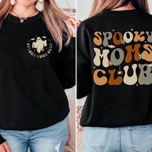Spooky Mom Sweatshirt, Cool Moms Club Sweatshirt, Retro Halloween Mama Shirt, Halloween Mom Sweatshirt, Spooky Mama Sweatshirt, Gift for Mom Black