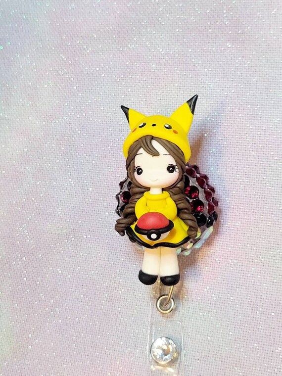 Pokémon Badge Reel Holder / Needle Minder Pikachu, Pokeball 