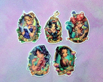 Princess Badge reel holder / Needle Minder/ Cover minder pinup princess Ariel, mermaid, Snow White, Tiana, Cinderella, Jasmin