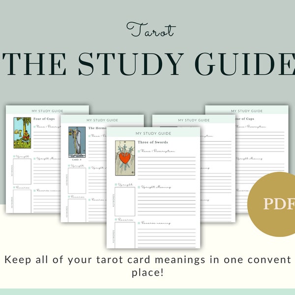 The Tarot Study Sheets | Tarot Study Guide | Printable PDF | Tarot learning | Cheat Sheets