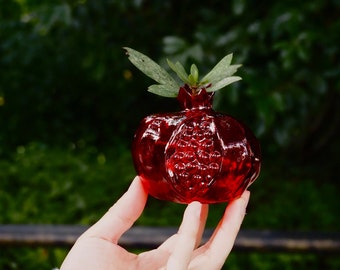 Elegant Pomegranate Glass Bud Vase