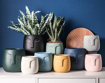 Ceramic Face Plant Pot