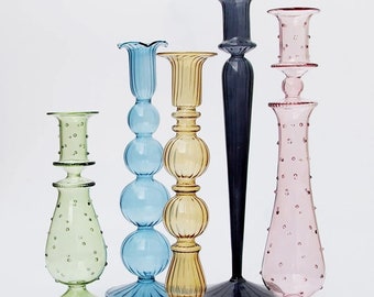 Glass Candlestick Holder