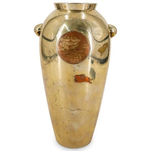 Antike japanische Meiji Metal Mix Metal Lunar Kaninchen Vase