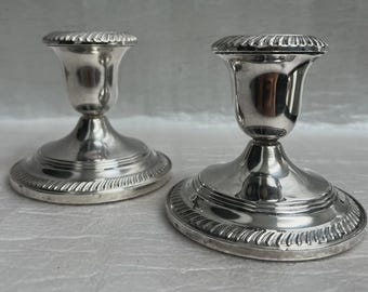 Vintage PREISNER STERLING Weighted Silver Candlestick Holders 3