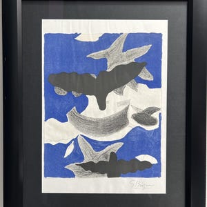 Georges Braque &quot;BIRDS &quot;an Original Lito Later Work Hand Signed in Pencil