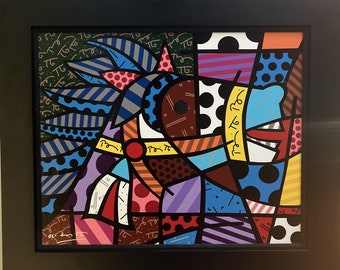 ROMERO BRITTO Mixed Media on Canvas Signed Front and Back Dated  2005 With COA