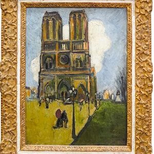 Pierre De Belay (France, 1890-1947) Notre-Dame Huile Sur Toile