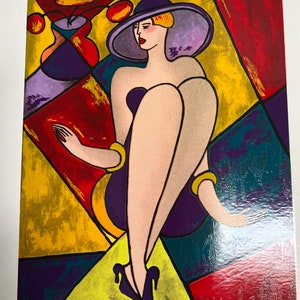 Vtg Linda Le Kinff DEBBIE 1998 Serigraph Print W COA 8 3/4&quot; X 7&quot;