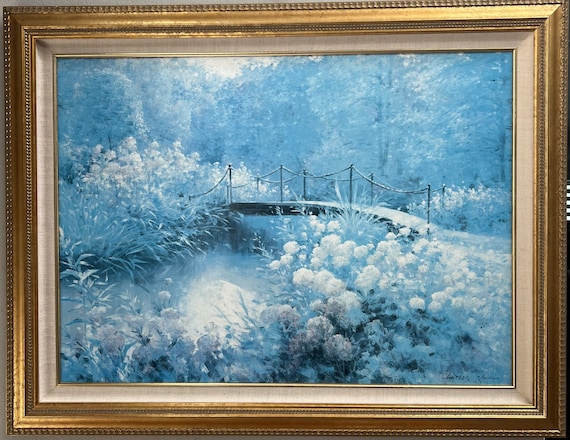 【F15号】good blue(FRANCOIS) oil painting Charles Zhan Original Large Oil Painting on Canvas Signed