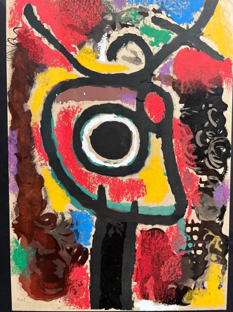 Joan Miro (1893-1983) "Personnage et oiseau"1965 Edition 1275 printed by Jacomet image 3