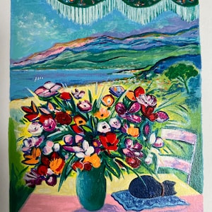 Art Print Jean Claude Picot Serigraph Le Calme de L'Apres Midi Still Life