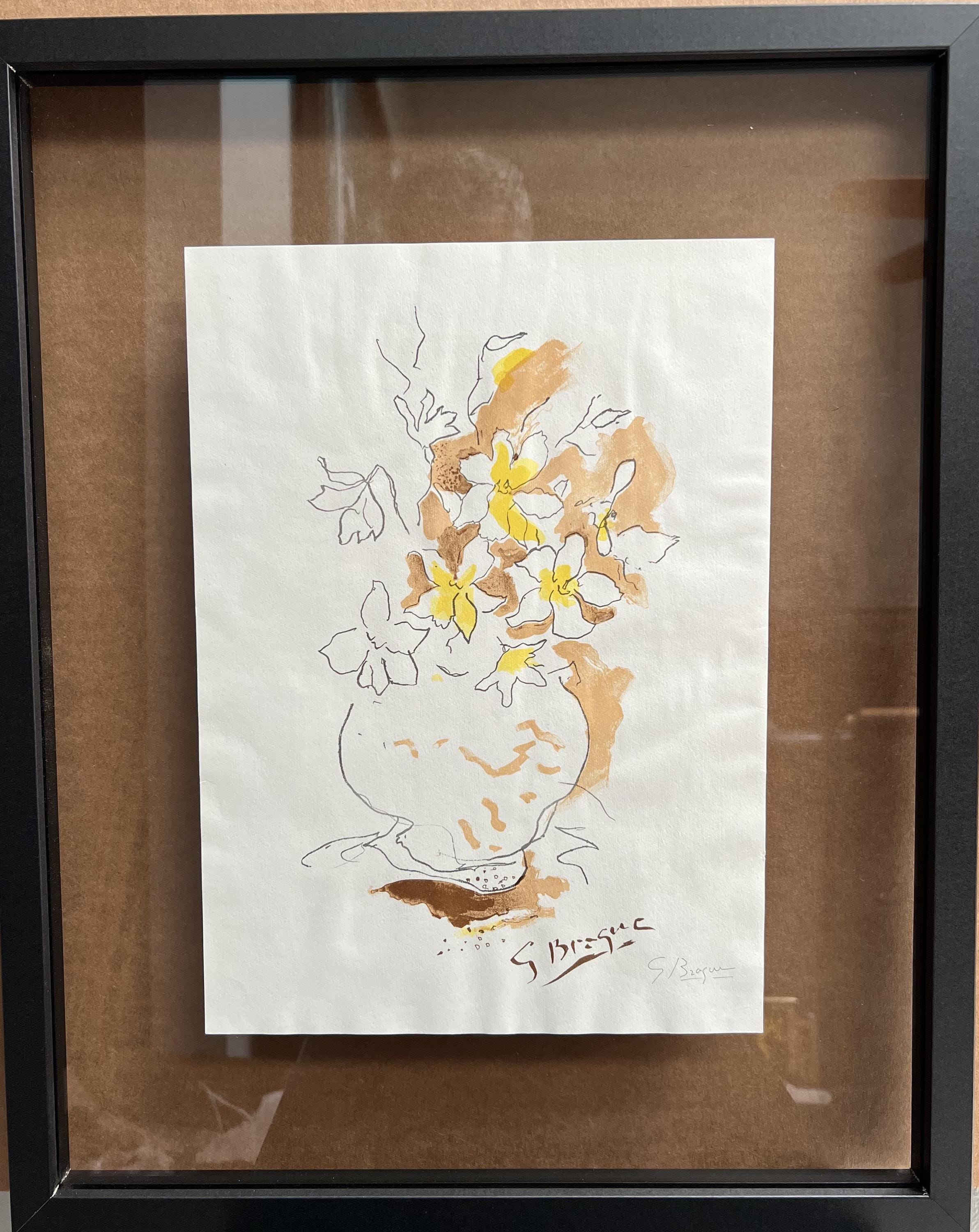 ジョルジュ・ブラック「花束1」1955年オリジナルリトグラフ、直筆